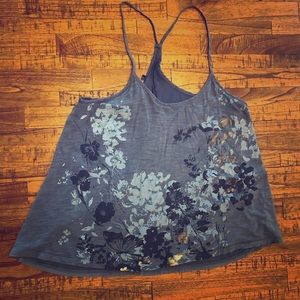 Blue thin racerback Express tanks top.